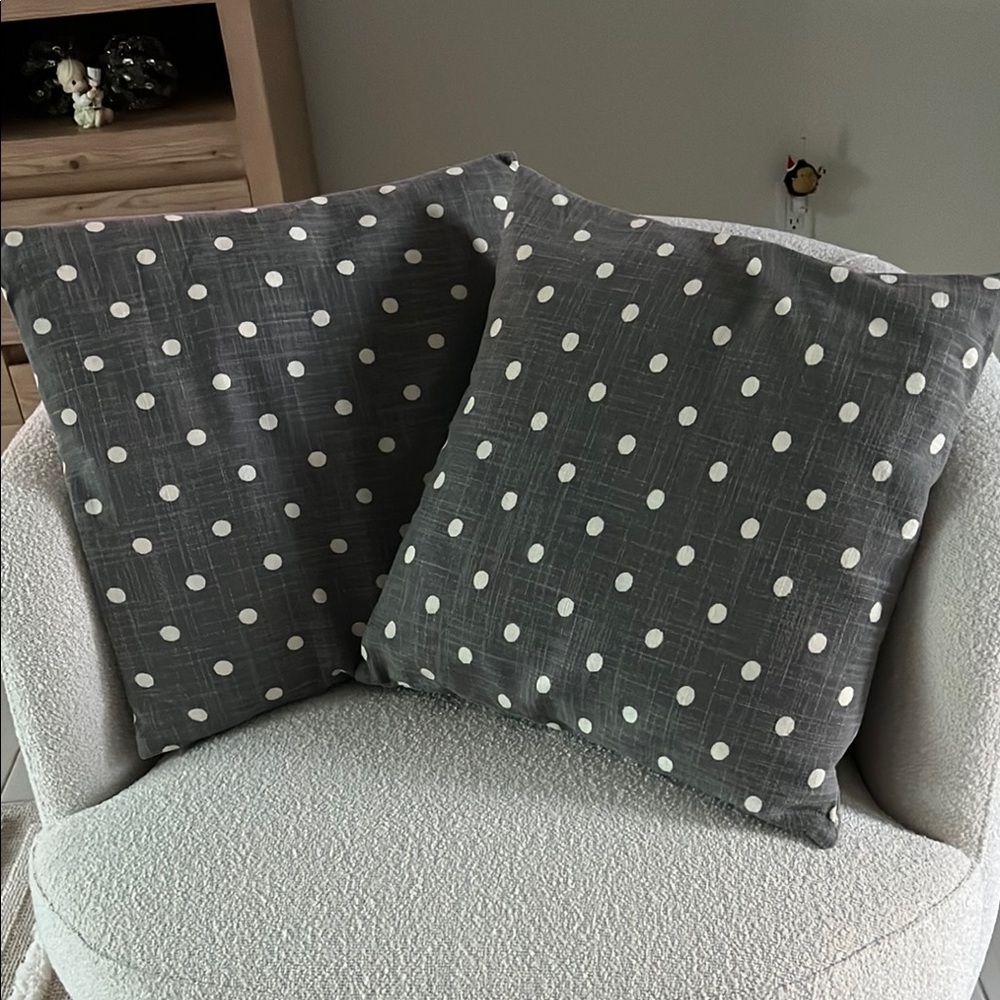 Pottery Barn Gray Polka Dot Accent Pillow Cover